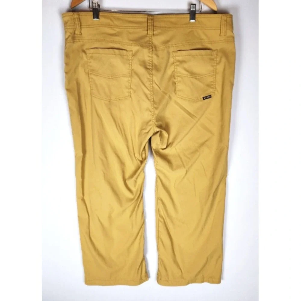 prAna Brion Slim Fit Pants Men's Size 40 x 25 HEMMED SHORT Mustard Khaki